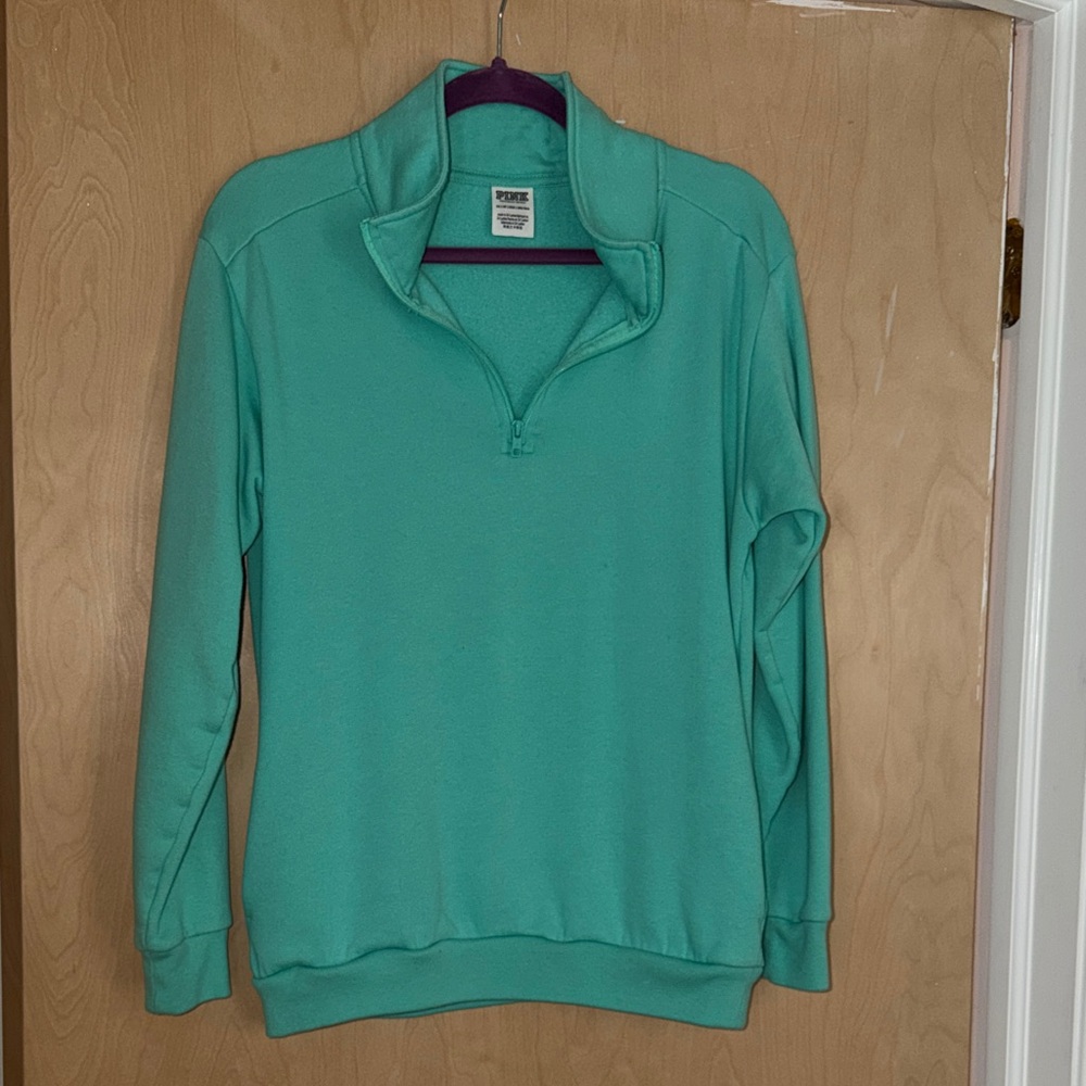 PINK Victoria's Secret Teal Zip-Up Sweater